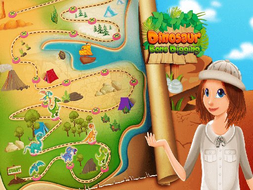 Play Nastya Dinosaur Bone Digging Game