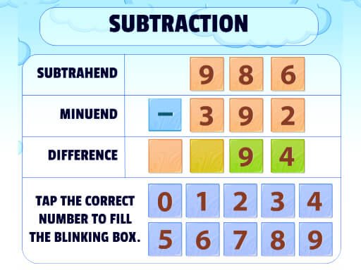 Play Subtraction Practice Game