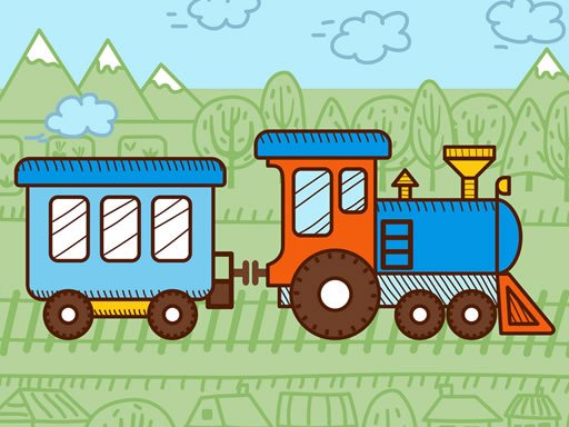 Play Trains For Kids Coloring Game