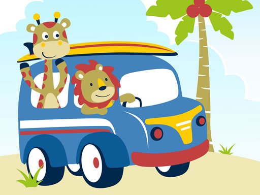 Play Cute Animals With Cars Difference Game
