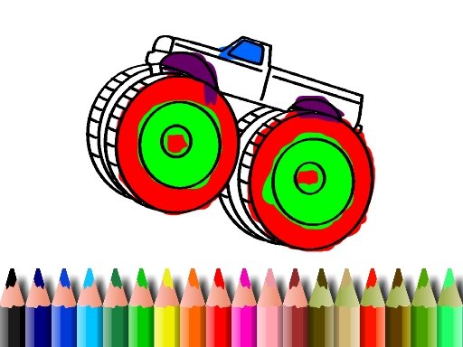 Play BTS Monster Truck Coloring Game