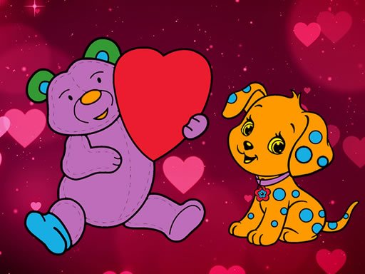 Play Valentine Pets Coloring Game