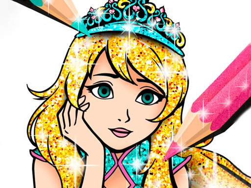 Play Princess Coloring Book Glitter Game