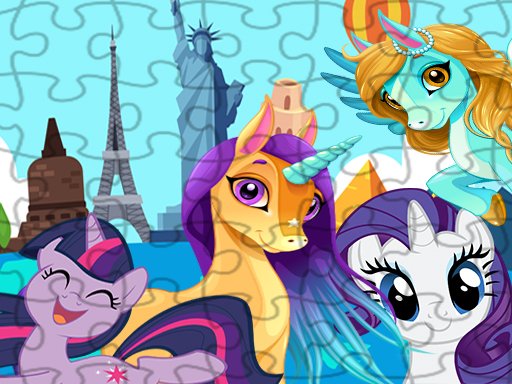 Play Unicorns Travel The World Puzzle Game