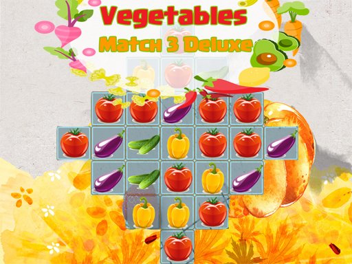 Play Vegetables Match 3 Deluxe Game