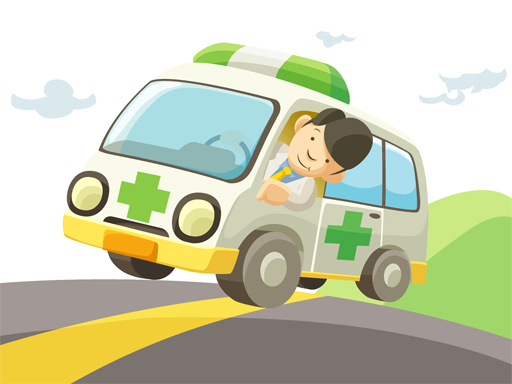 Play Cartoon Ambulance Slide Game