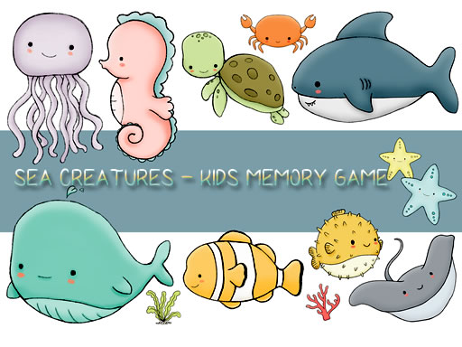 Play Kids Memory Sea Creatures Game