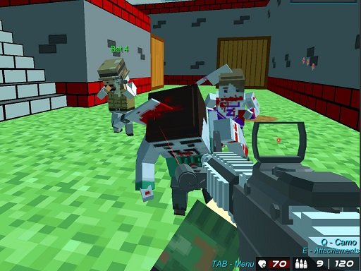 Play Shooting Zombie Blocky Gun Warfare Game