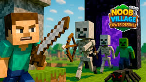 Play Noob Village Tower Defense Game